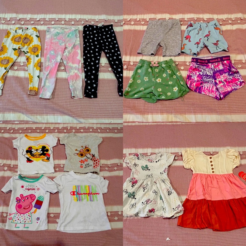 2T Girl Toddler Variety Outfits-Shirts-Dresses-Shorts-Pants